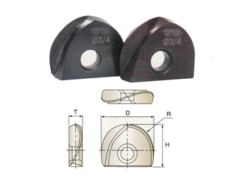 1" x R1/2 x 3/4 x .244 Carbide i-Xmill Ball Insert for Hardened Materi - 70-XB2C100